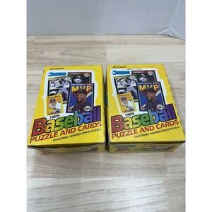 Lot of 2 - 1989 Donruss MLB Baseball Puzzle & Trading Cards 36 New/Sealed Packs